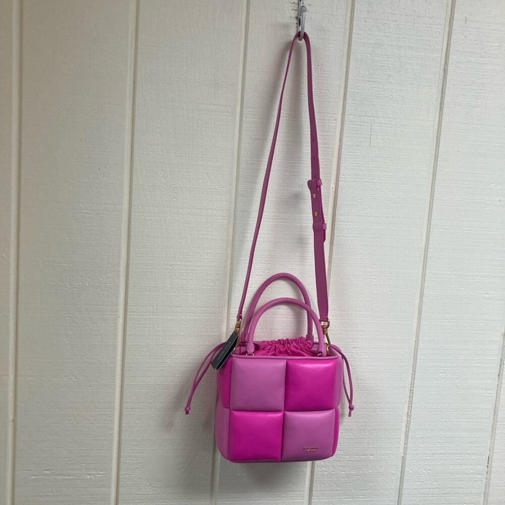 New Kate Spade Purse Boxxy Tote Vivid Snap Pink Quilted Handbag - Picture 2 of 16